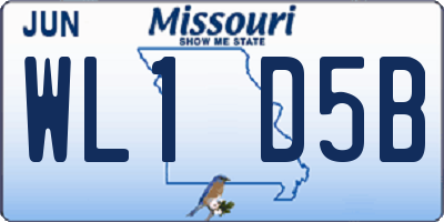 MO license plate WL1D5B