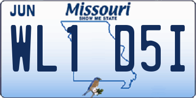 MO license plate WL1D5I