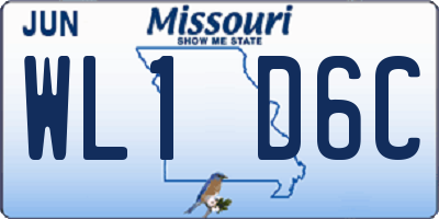 MO license plate WL1D6C