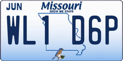MO license plate WL1D6P
