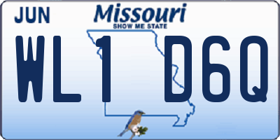MO license plate WL1D6Q