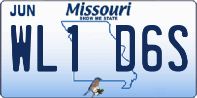 MO license plate WL1D6S