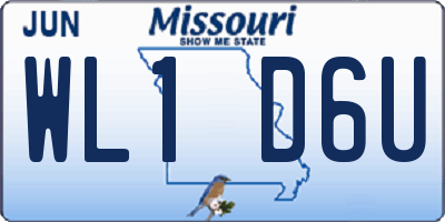 MO license plate WL1D6U