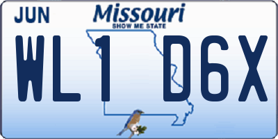 MO license plate WL1D6X