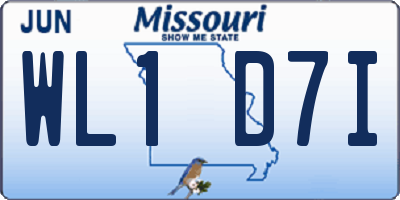 MO license plate WL1D7I