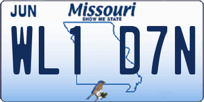MO license plate WL1D7N