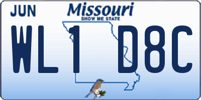 MO license plate WL1D8C