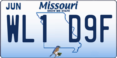 MO license plate WL1D9F