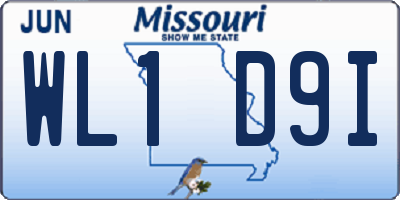 MO license plate WL1D9I
