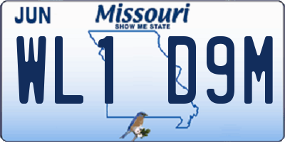 MO license plate WL1D9M