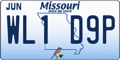 MO license plate WL1D9P