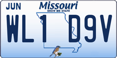 MO license plate WL1D9V