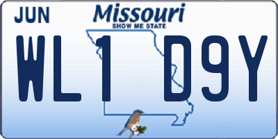 MO license plate WL1D9Y