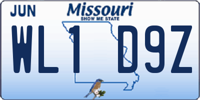 MO license plate WL1D9Z