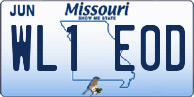 MO license plate WL1E0D