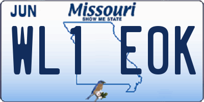 MO license plate WL1E0K