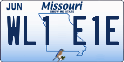 MO license plate WL1E1E