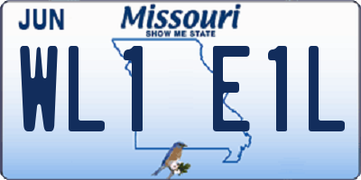 MO license plate WL1E1L