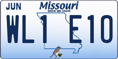 MO license plate WL1E1O