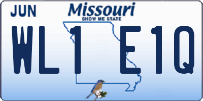 MO license plate WL1E1Q