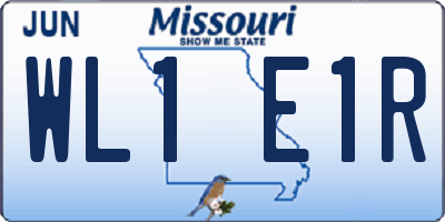 MO license plate WL1E1R