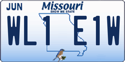 MO license plate WL1E1W