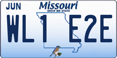 MO license plate WL1E2E