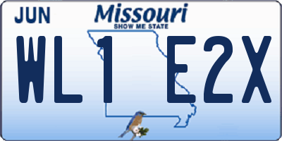MO license plate WL1E2X