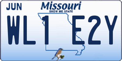 MO license plate WL1E2Y