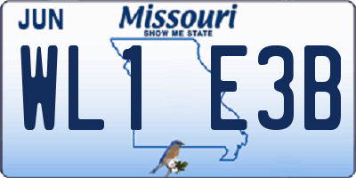 MO license plate WL1E3B