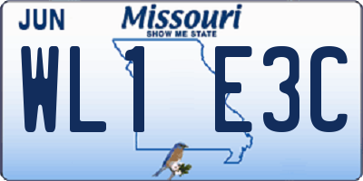 MO license plate WL1E3C