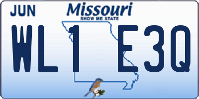 MO license plate WL1E3Q