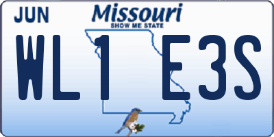 MO license plate WL1E3S