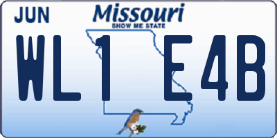 MO license plate WL1E4B