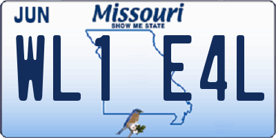 MO license plate WL1E4L