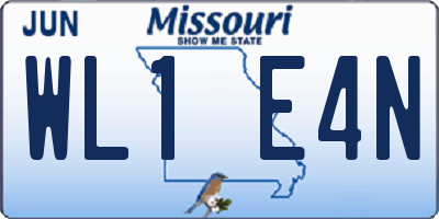 MO license plate WL1E4N