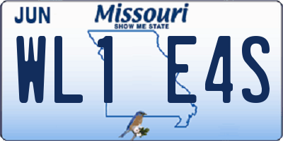 MO license plate WL1E4S