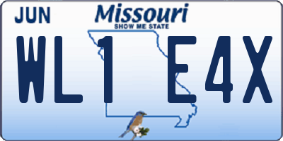 MO license plate WL1E4X