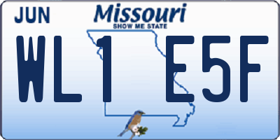 MO license plate WL1E5F
