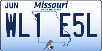 MO license plate WL1E5L