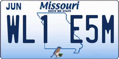 MO license plate WL1E5M