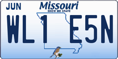 MO license plate WL1E5N