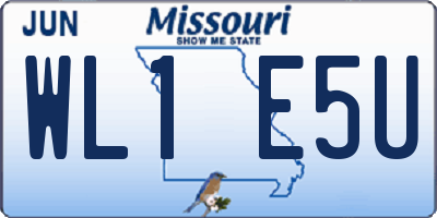 MO license plate WL1E5U