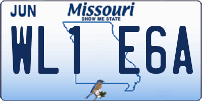 MO license plate WL1E6A