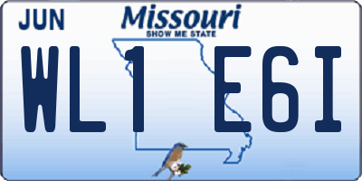 MO license plate WL1E6I