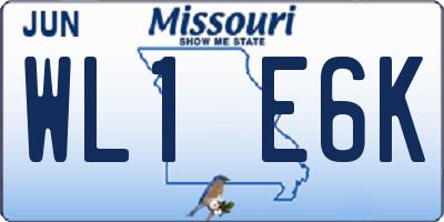MO license plate WL1E6K