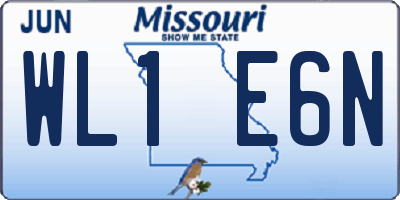 MO license plate WL1E6N