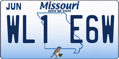 MO license plate WL1E6W