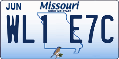 MO license plate WL1E7C