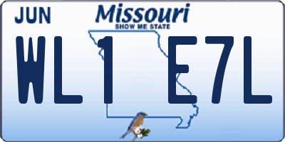 MO license plate WL1E7L